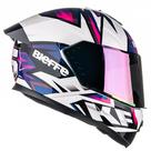 Capacete Bieffe B12 Kf Branco + Viseira Espelhada Aerofolio