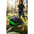 Capacete Bike Ciclismo Preto/Verde c/ LED e Viseira G