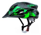 Capacete Ciclismo Tsw Raptor 2 Com Led Preto Verde Mtb Xc