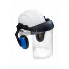 Capacete Com Abafador+Viseira Plastcor Branco