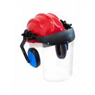Capacete Com Abafador+Viseira Plastcor Vermelho
