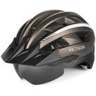 Capacete de bicicleta VICTGOAL VG110 com óculos de luz LED, viseira solar