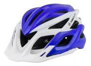 Capacete de ciclismo Absolute Wild Flash Branco e Azul Regulável Led Integrado Usb Com Carregador E Viseira