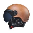 Capacete De Couro Vintage Para Motocicleta Masculino Com Viseira Harley, Boné De Segurança Retrô Capacete De Couro Vintage Para Motocicleta Masculino Com Viseira Harley, Boné De Segurança Retrô