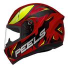 Capacete De Moto Spike Ii Snk Peels Vermelho Verde Brilho