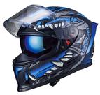 Capacete de motocicleta BEON Full Face Glossy Blue Adult XL