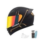 Capacete de motocicleta integral VCOROS WS-609 unissex para adultos