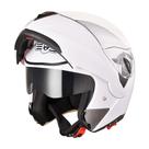 Capacete de Motocicleta Modular AHR RUN-M - Flip Up, Face Total, Branco, Tamanho M