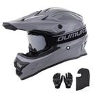 Capacete de motocicleta Oumurs Adult ATV Dirt Bike com óculos cinza Capacete de motocicleta Oumurs Adult ATV Dirt Bike com óculos cinza