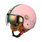 Capacete De Motocicleta Vintage Leve Com Viseira Dupla 3/4 Aberto Retrô Para Pilotagem Casco Moto 3C