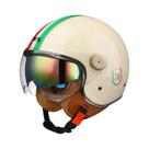 Capacete De Motocicleta Vintage Leve Com Viseira Dupla 3/4 Aberto Retrô Para Pilotagem Casco Moto 3C