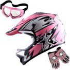 Capacete de motocross 1Storm Matt Star Pink DOT aprovado para jovens