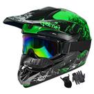 Capacete de motocross SanQing Youth DOT aprovado verde S (55-56cm) Capacete de motocross SanQing Youth DOT aprovado verde S (55-56cm)