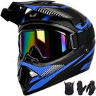 Capacete de motocross Yesmotor Youth Kids Full Face DOT azul escuro