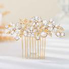 Capacete de noiva Olbye Rhinestone Crystal Flower Hair Comb