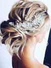 Capacete de noiva Wedding Hair Vine Unicra Crystal Bridal em ouro rosa