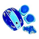 Capacete De Patins com Kit Proteção Infantil Esportivo Para Patins Patinete Bike Skate 7 Peças Azul Capacete De Patins com Kit Proteção Infantil Esportivo Para Patins Patinete Bike Skate 7 Peças Azul