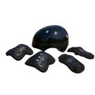 Capacete De Patins Kit Proteção Infantil Esportivo Patins Patinete Bike Skate 7 Pçs Preto Capacete De Patins Kit Proteção Infantil Esportivo Patins Patinete Bike Skate 7 Pçs Preto