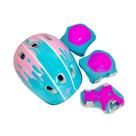 Capacete De Patins Kit Proteção Infantil Esportivo Patins Patinete Bike Skate 7 Pçs Rosa e Verde Capacete De Patins Kit Proteção Infantil Esportivo Patins Patinete Bike Skate 7 Pçs Rosa e Verde