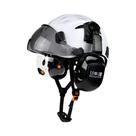 Capacete De Segurança Ajustável Com Ventilação, Óculos Integrados, Protetores De Ouvido E Adesivos