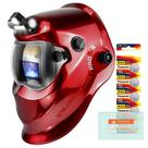 Capacete de soldagem TRQWH Pro 2 Auto Darkening Solar Powered Red
