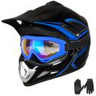 Capacete Dirt Bike ILM BLD-818 para jovens e crianças, rosto inteiro, azul DOT