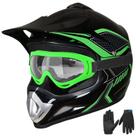 Capacete Dirt Bike ILM BLD-818 Youth Kids Green com certificação DOT Capacete Dirt Bike ILM BLD-818 Youth Kids Green com certificação DOT