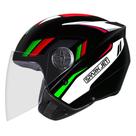 Capacete ebf aberto c/vis. spark jet sting preto/branco-56
