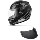 Capacete Ebf New Spark Flash Preto e Prata Mais Viseira Fumê