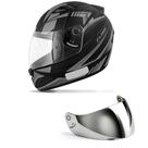 Capacete Ebf New Spark Flash Preto e Prata Mais Viseira Prata Tamanho:56