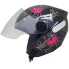 Capacete ebf new spark jet borboleta femi preto/rosa - 58