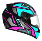 Capacete Ebf New Spark Spider Preto e Tifany Brilhante Moto