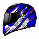 Capacete Ebf Opium Attack Bicolor Preto Branco e Azul Tamanho:56