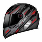 Capacete Ebf Opium Attack Monocroma Preto Cinza e Vermelho Cor:Preto+VermelhoTamanho:58Gênero:Masculino