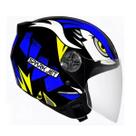 Capacete ebf spark jet dragon preto azul e amarelo sergeant