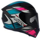 Capacete Fechado Asx City Start Brilho Preto Turquesa rosa Capacete Fechado Asx City Start Brilho Preto Turquesa rosa