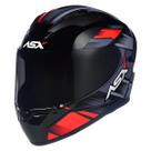 Capacete Fechado ASX City Start Preto Vermelho Cinza Masculino Feminino Unisex Com Viseira Cristal Original Esportivo Urbano