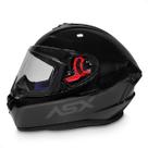 Capacete Fechado ASX Draken Solid Preto Brilhante