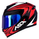 Capacete Fechado ASX Eagle Street Vermelho Brilho com Viseira Colorida Azul Capacete Fechado ASX Eagle Street Vermelho Brilho com Viseira Colorida Azul