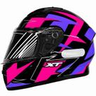 Capacete Fechado EBF X Troy Crush Cor:Preto Brilho com RoxoTamanho:56