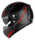 Capacete Fechado EBF X Troy Drone Com óculos Interno Cor:Preto Fosco/VermelhoTamanho:58