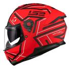 Capacete Fechado Ls2 Stream Ii Ff808 Matte Black Orange Laranja Preto Fosco Oculos solar interno
