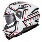 Capacete Fechado Ls2 Stream Ii Ff808 Maze White Black Branco Preto Brilho Com Óculos interno