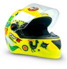 Capacete Fechado Moto Com Narigueira Gtn Masculino Stickers Variados Amarelo Resistente Tamanho 56 Fw3