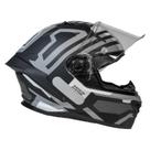 Capacete fechado moto gp tech pilot blade preto fosco branco cinza esportivo motociclista casco abs