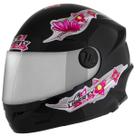Capacete Fechado Para Menina Rosa Pro Tork Liberty Four Kids For Girls Viseira Cromada