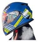 Capacete Fechado Texx Ff302 Wing Grid Azul Verde Branco Vm