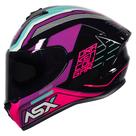 Capacete Feminino ASX Draken Cougar Rosa e Tiffany Brilhante