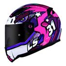 Capacete Feminino LS2 Rapid Khan Rosa e Branco Brilhante Moto Original