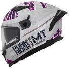 Capacete Feminino MT Braker SV Punk Branco Rosa Oculos Moto